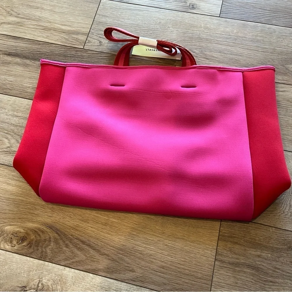 NWT Summersalt Neoprene Beach Tote in Pink/Red 13